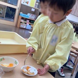 令和６年度　食育体験（フルーツビスケット作り）